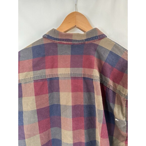 Vintage LL Bean Mens canvas Flannel Plaid Lined Barn Chore Shirt Jacket Sz XLT - Picture 5 of 13